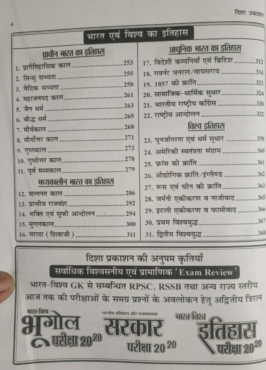 Disha G K Bharat Vishv  BhugolItihas 20-20 11th Edition 2026 Dr Rajeev