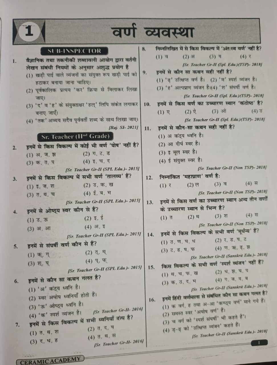 Ceramic Hindi Vyakaran PYQ Subjective  Objective Exams 4000 Prashan By Vikas Gupta Sir