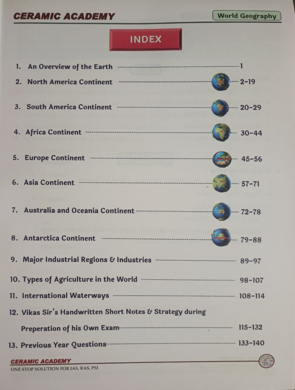 Ceramic Academy World Geography English Medium By Vikas Gupta Sir