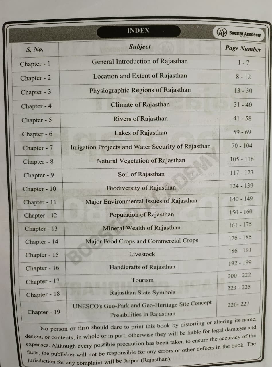 Booster Academy Rajasthan Geography English Medium 1st Edition 2026 By Kapil Choudhary