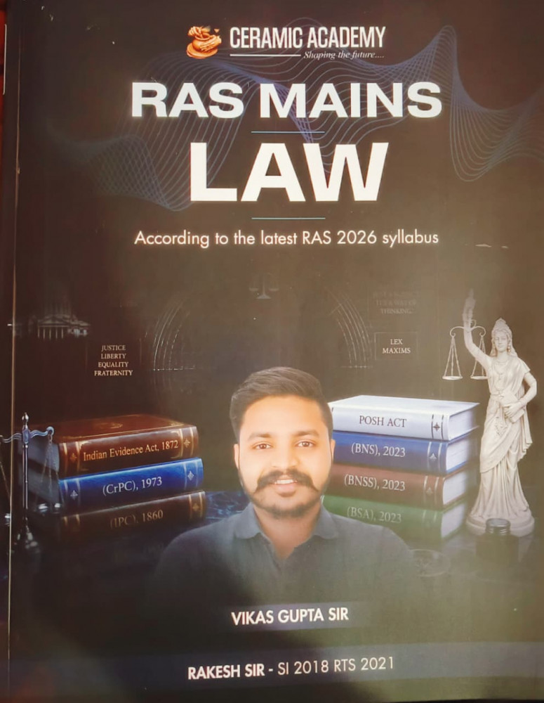 Image of Ceramic Academy Ras Mains LAW (Vidhi)  (English Medium) Edition 2026 By Vikas Gupta Sir