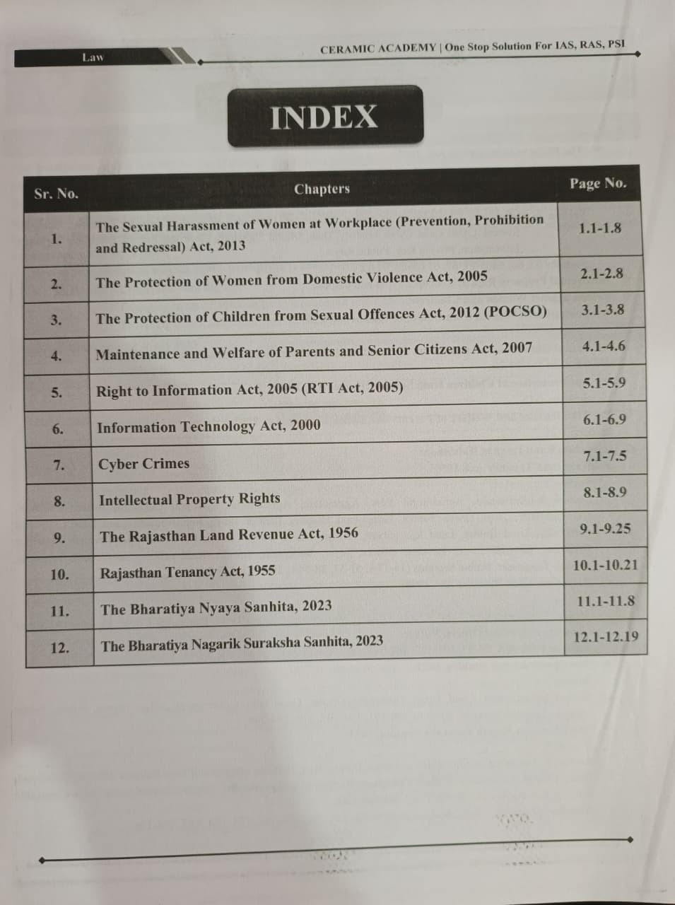 Ceramic Academy Ras Mains LAW Vidhi  English Medium Edition 2026 By Vikas Gupta Sir