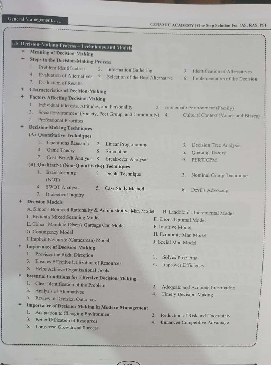 Ceramic Academy  RAS Mains Management Fully Revised in according with the latest RAS 2026 syllbus By Vikas Gupta Surendra Khandal Sir