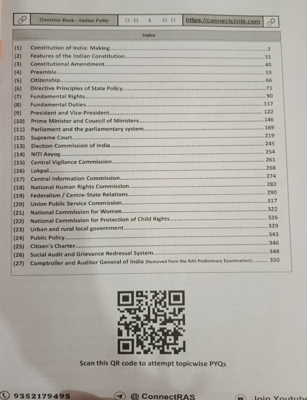 Connect Civils Indian Polity Question Bank English Medium New Edition 2026