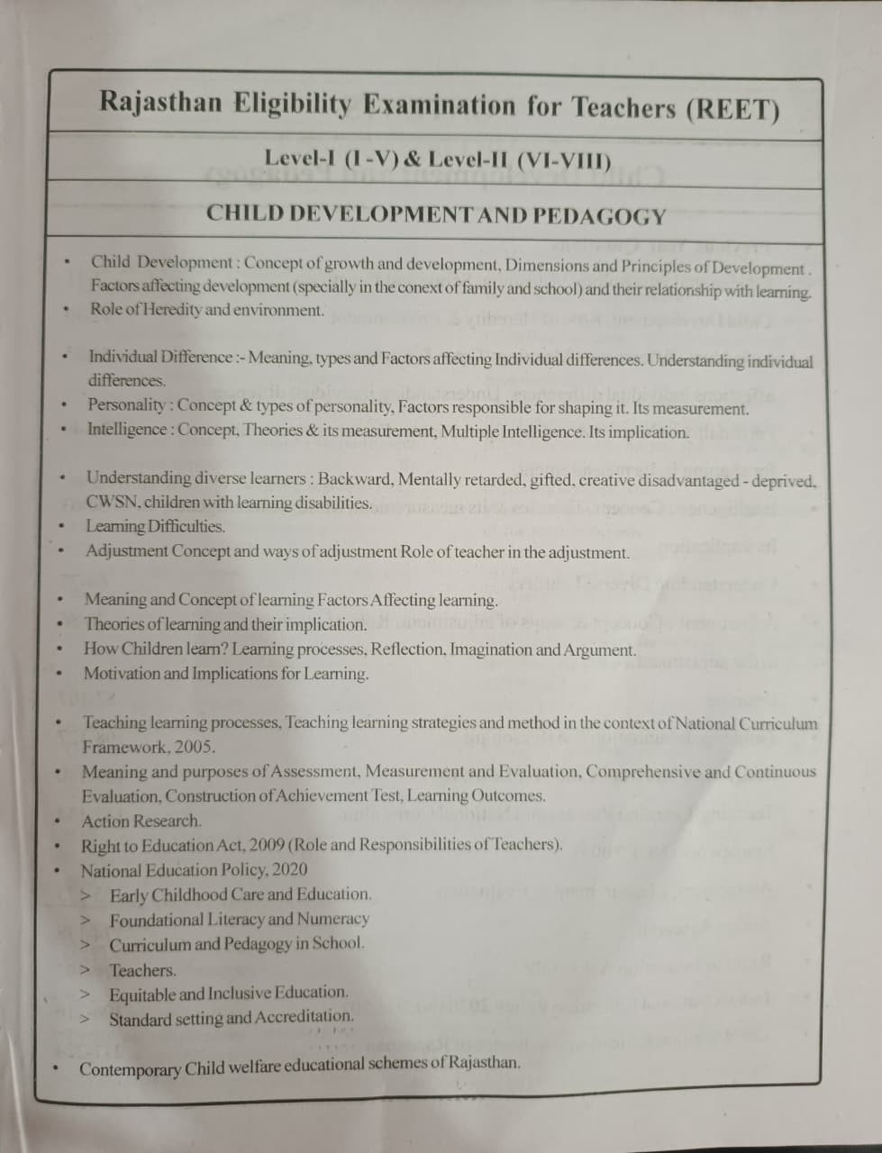 Lavya REET Primary  Upper Primary For Level-1  2 Objective Questions Child Development  Pedagogp English Medium Edition 2026