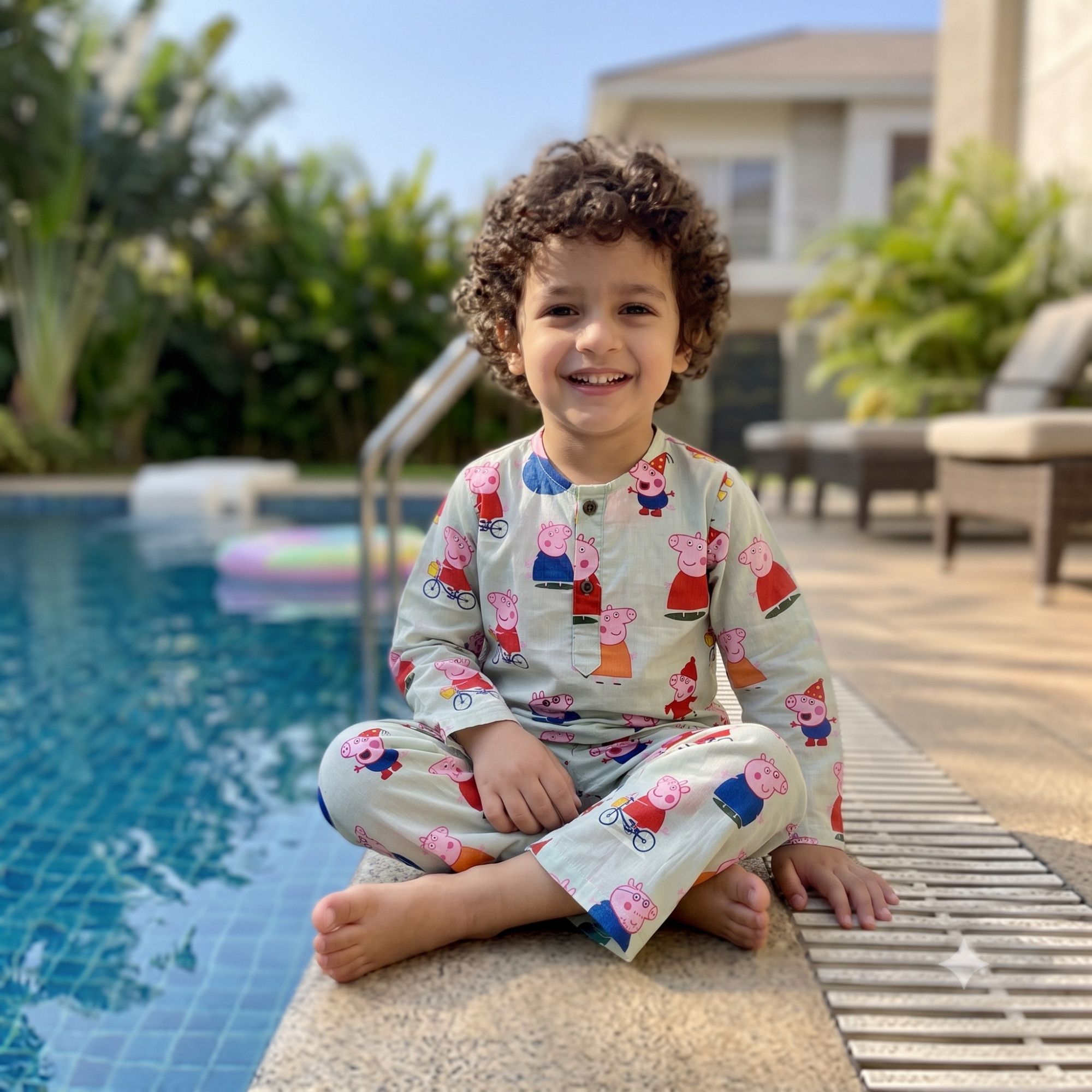 Ash Grey Peppa Print Night Dress