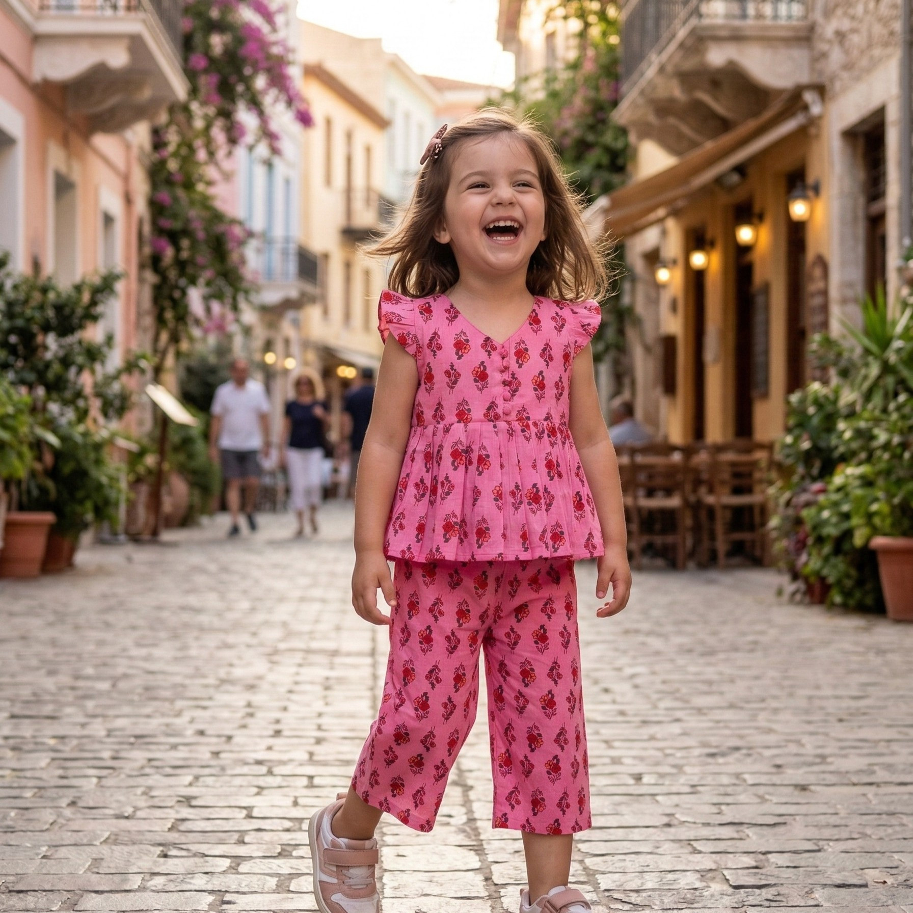 Orchid Pink Floral Print Pallazo Set