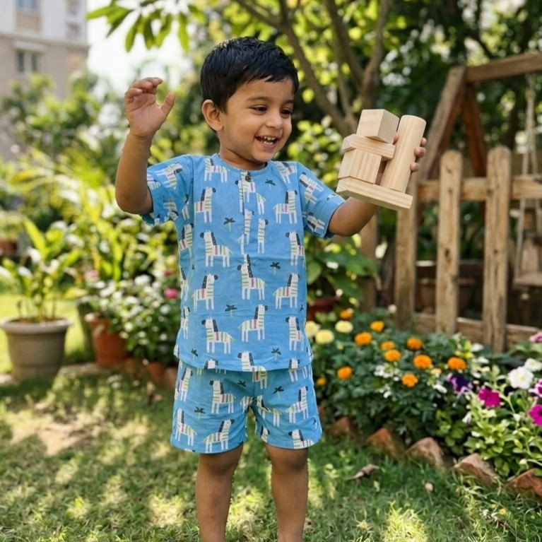 Blue Zebra Print Summer Set
