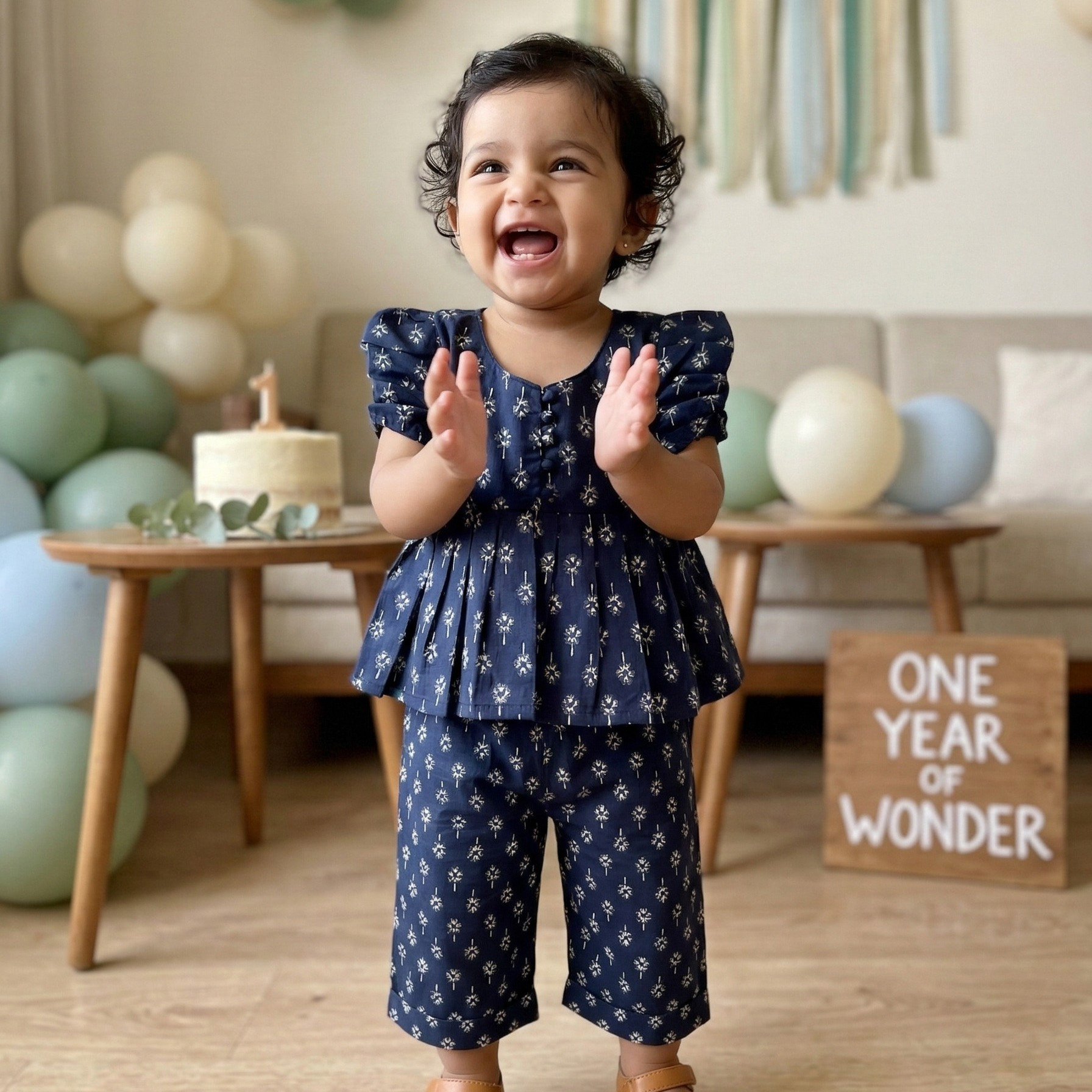 Black Floral Print Pallazo Set