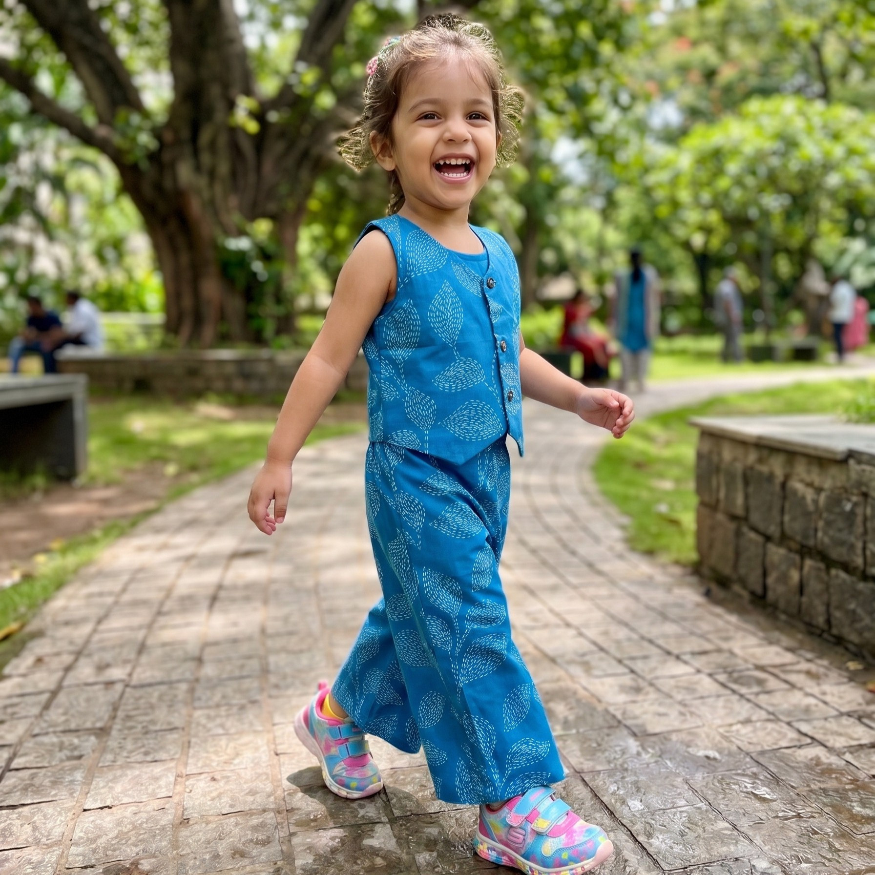 Ocean Blue Waistcoat and Pallazo Set