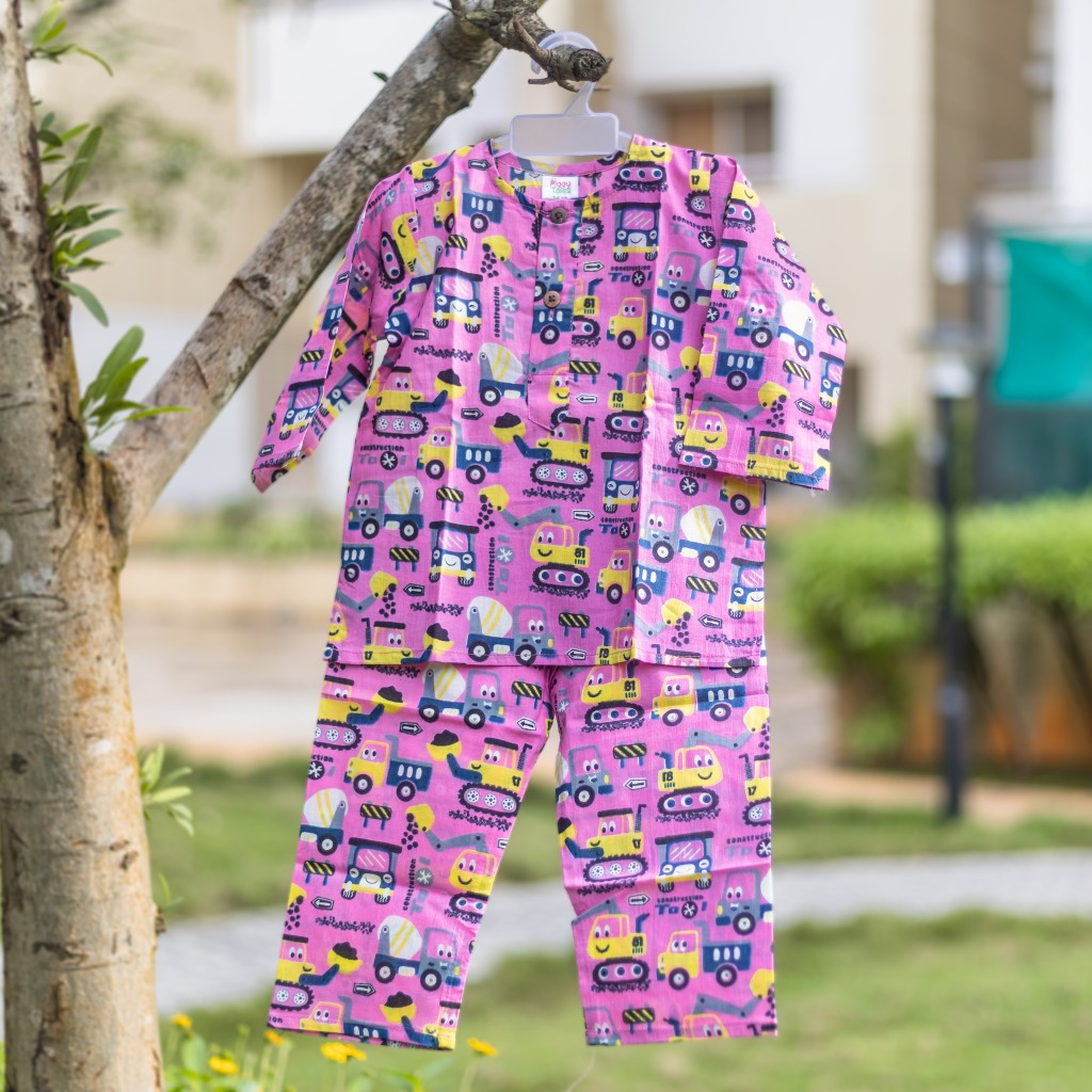 Pink Construction Print Night Dress