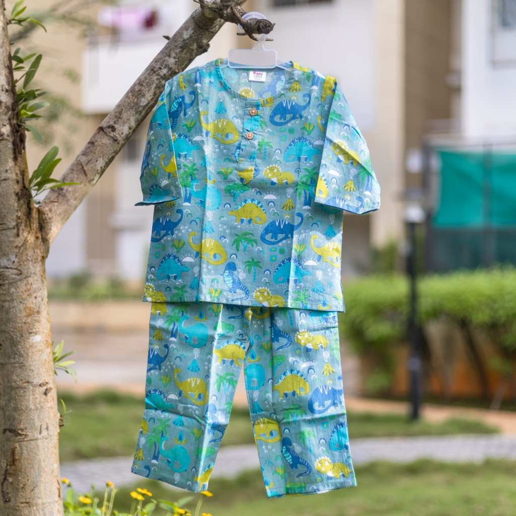 Grey Dino Print Night Dress