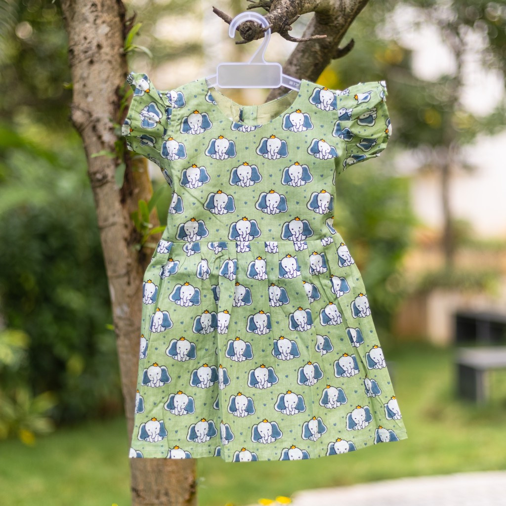 Light Green Elephant Frock
