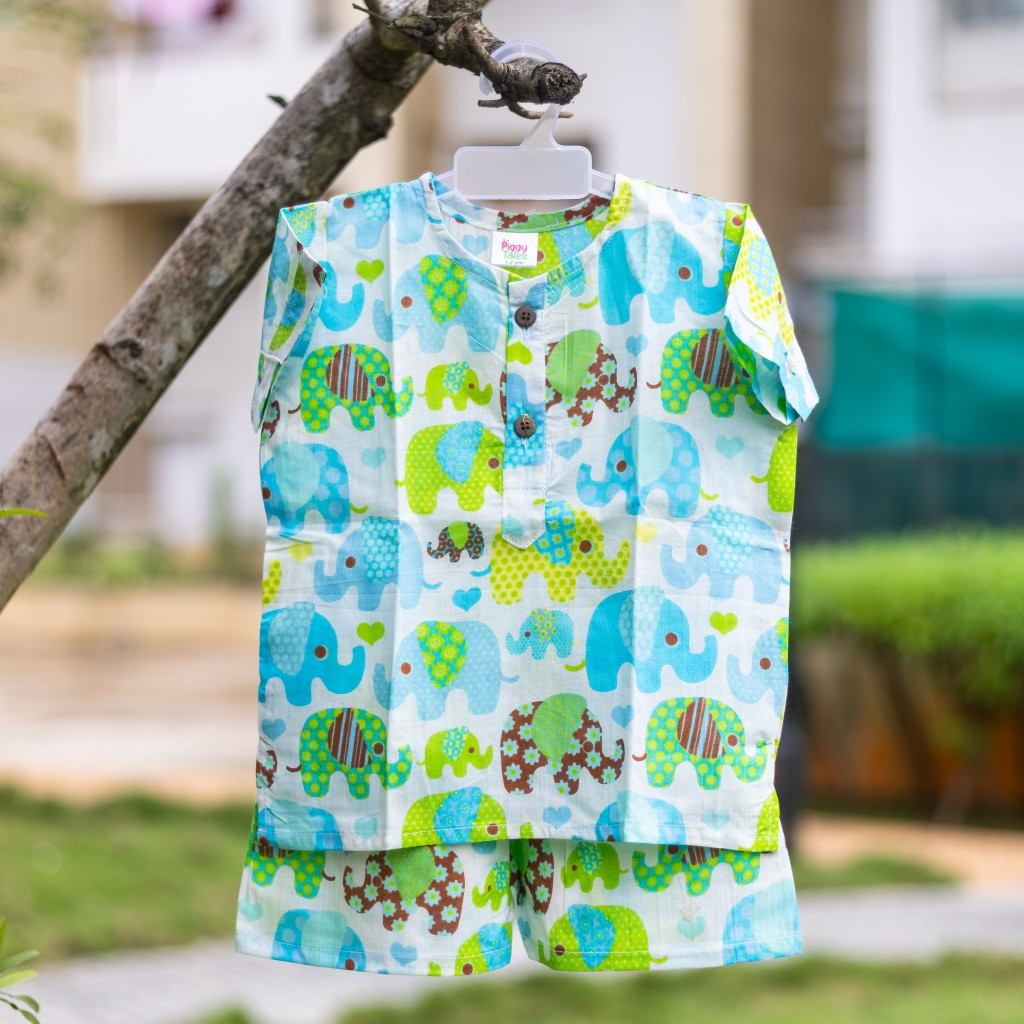Multicolored Elephant Print Summer Set