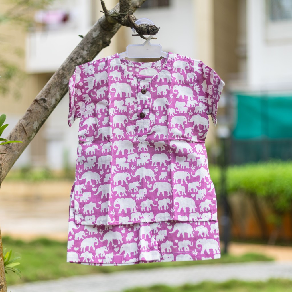 Purple Ellie Print Summer Set