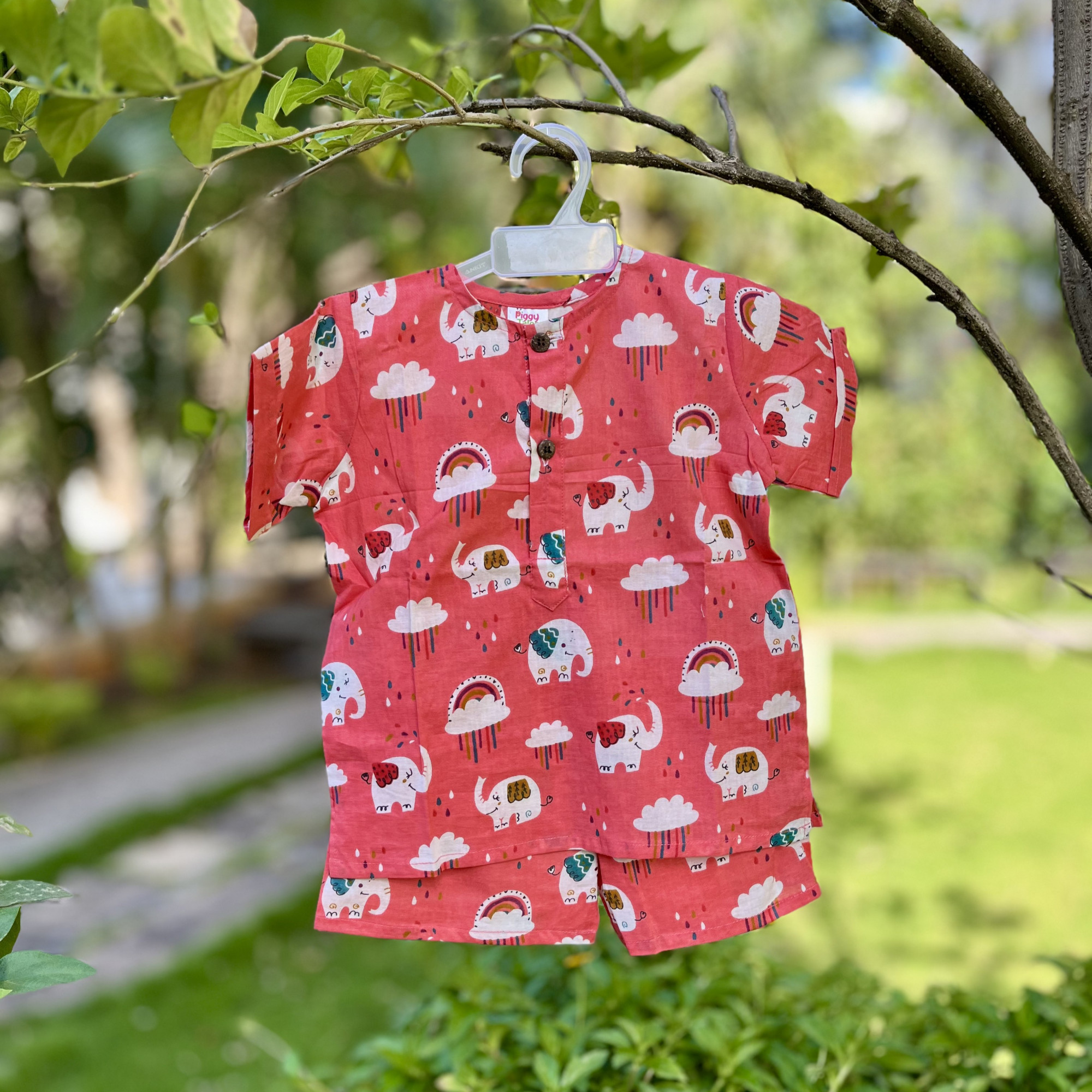 Sunny Elephant Print Summer Set