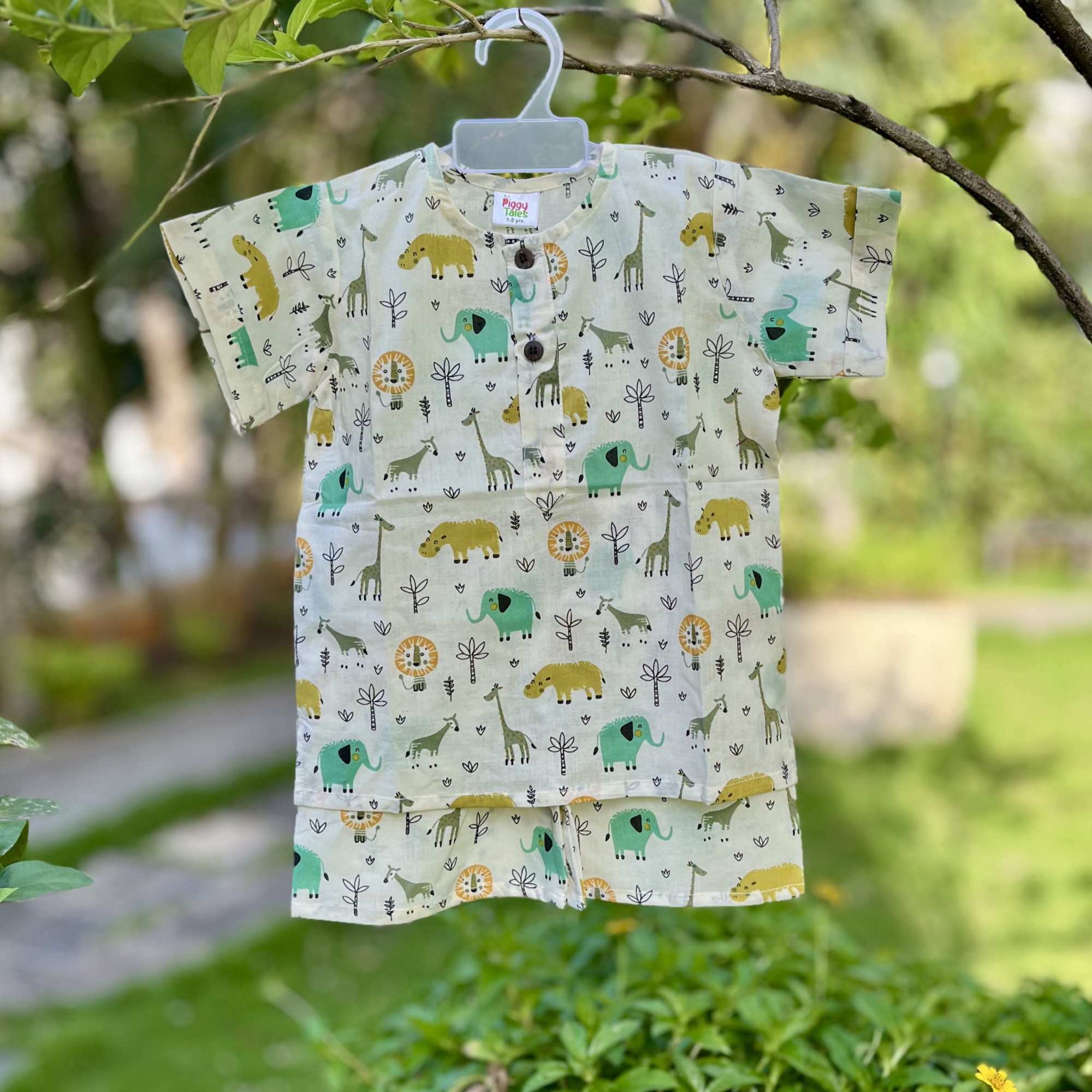Off White Jungle Print Summer Set