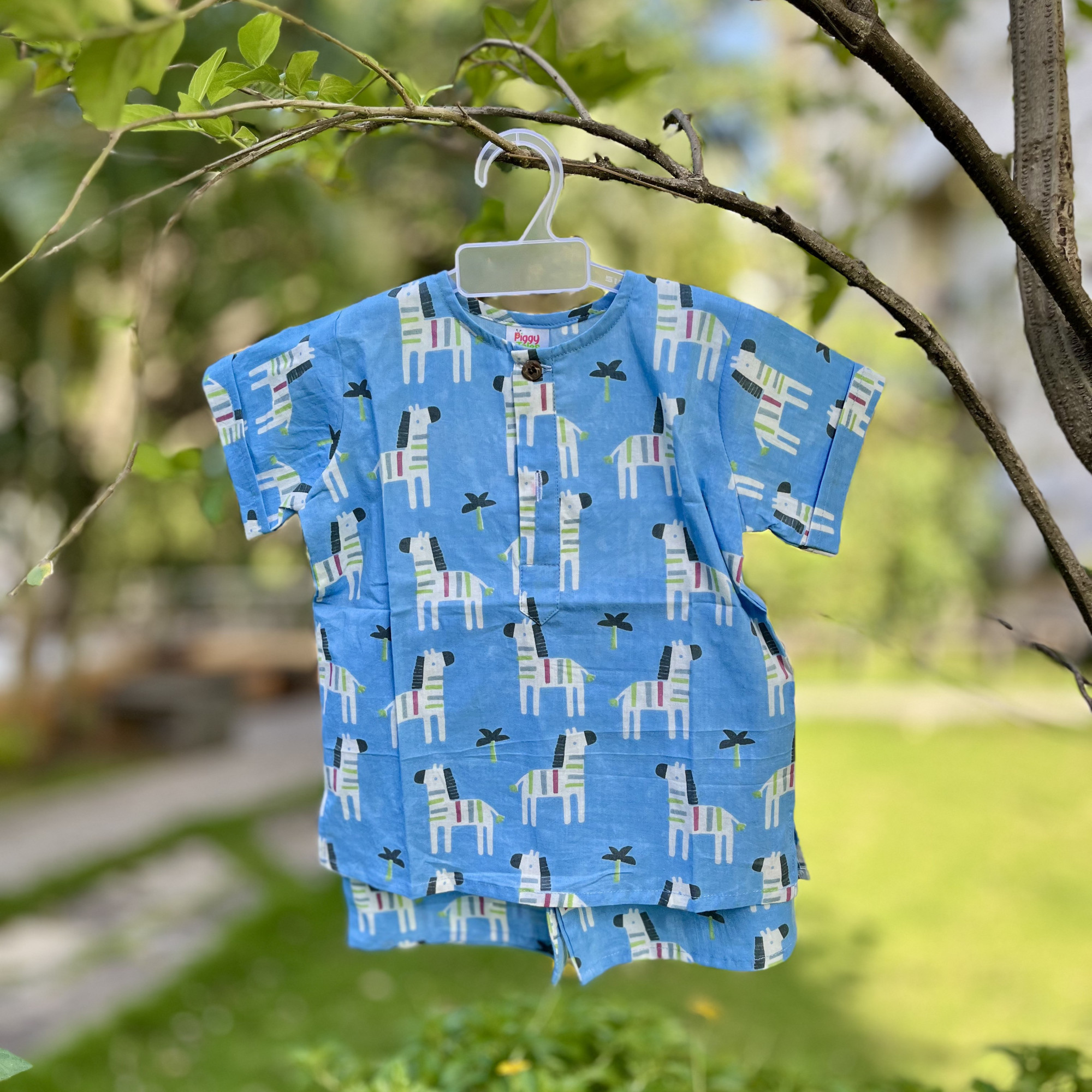 Blue Zebra Print Summer Set