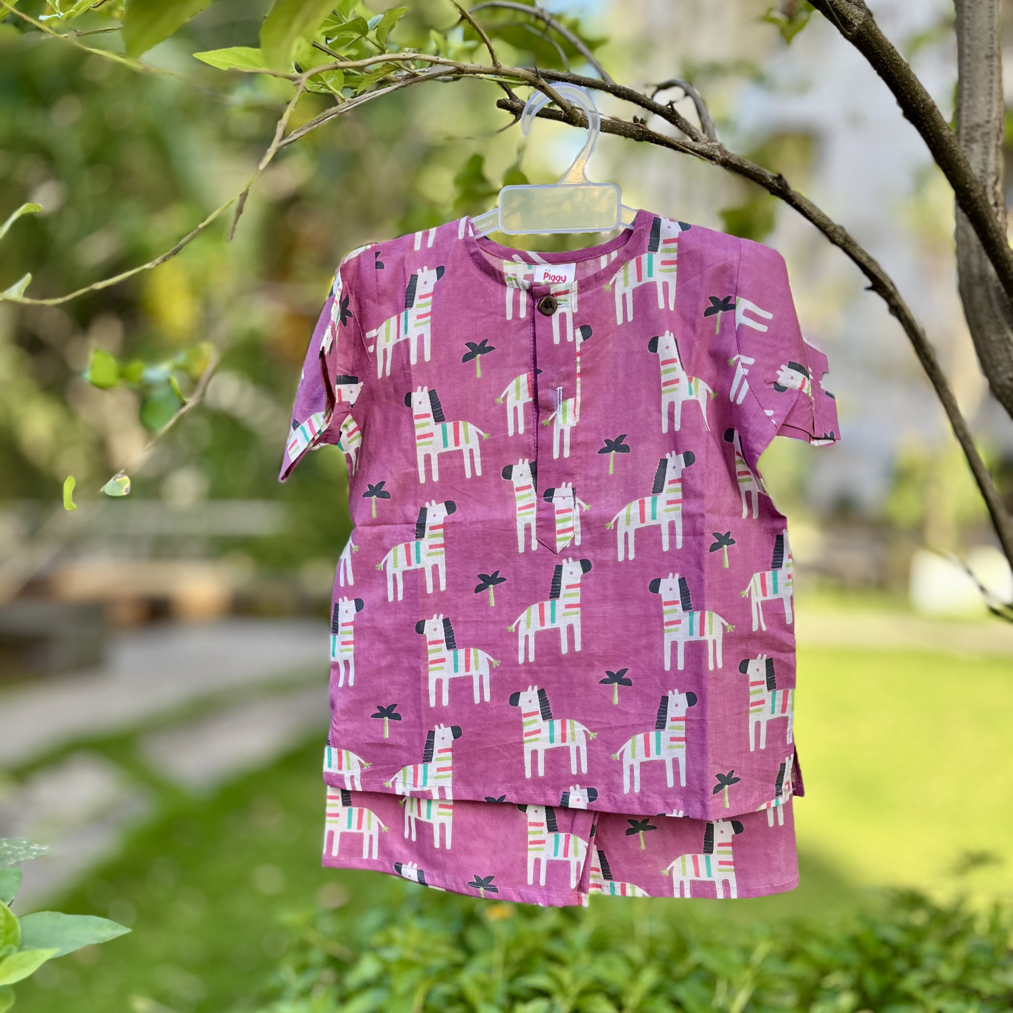 Dusky Purple Zebra Print Summer Set