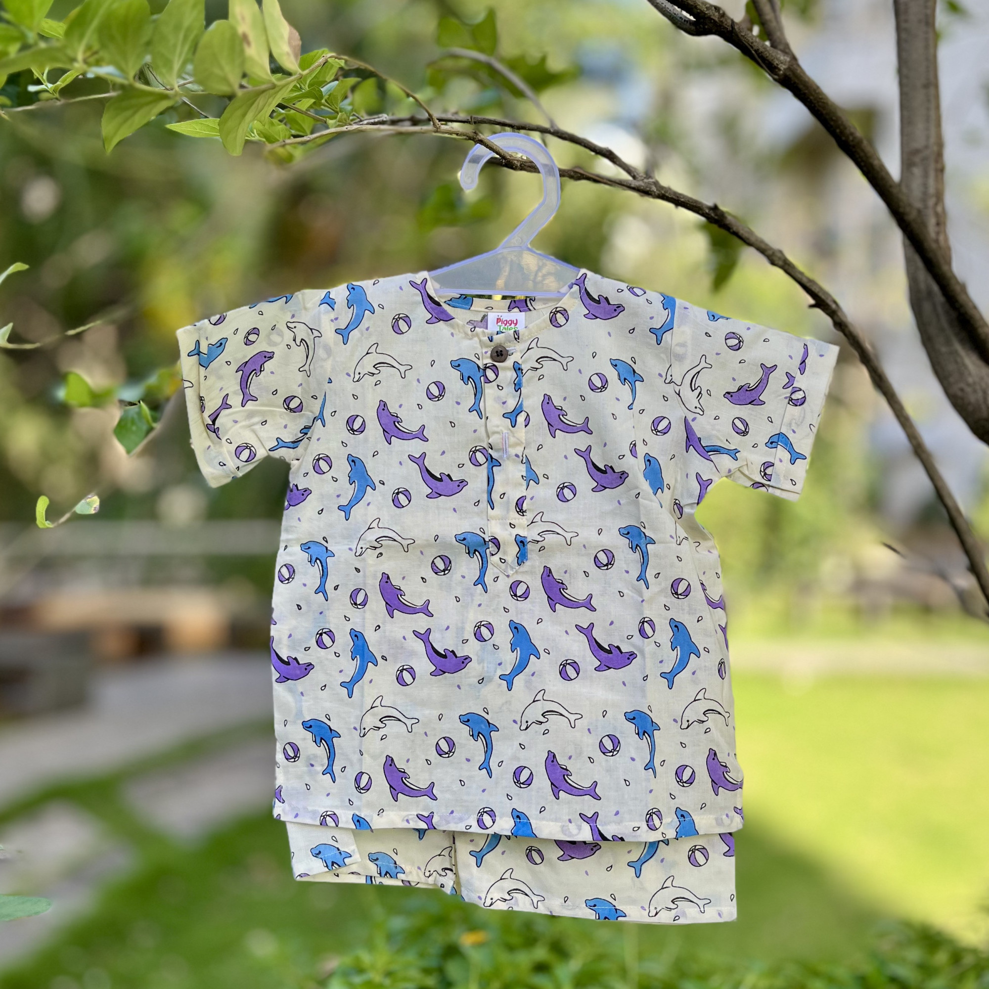 Playful Dolphin Print Summer Set
