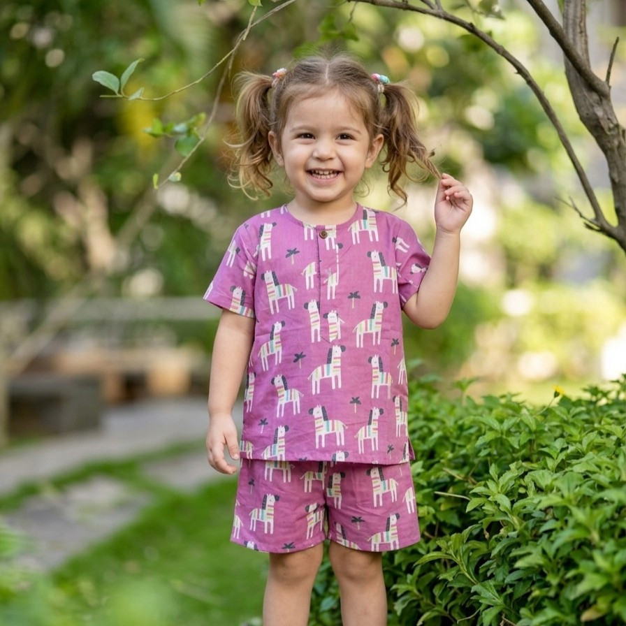 Dusky Purple Zebra Print Summer Set