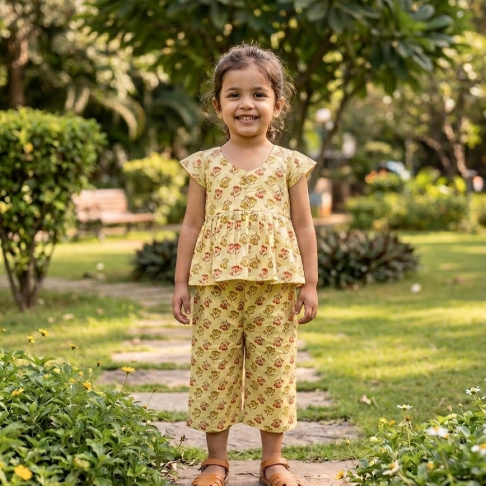 Image of Golden Hour Peplum Pallazo Set