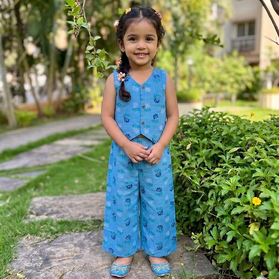 Bluebell Gardenl Waistcoat and Pallazo Set