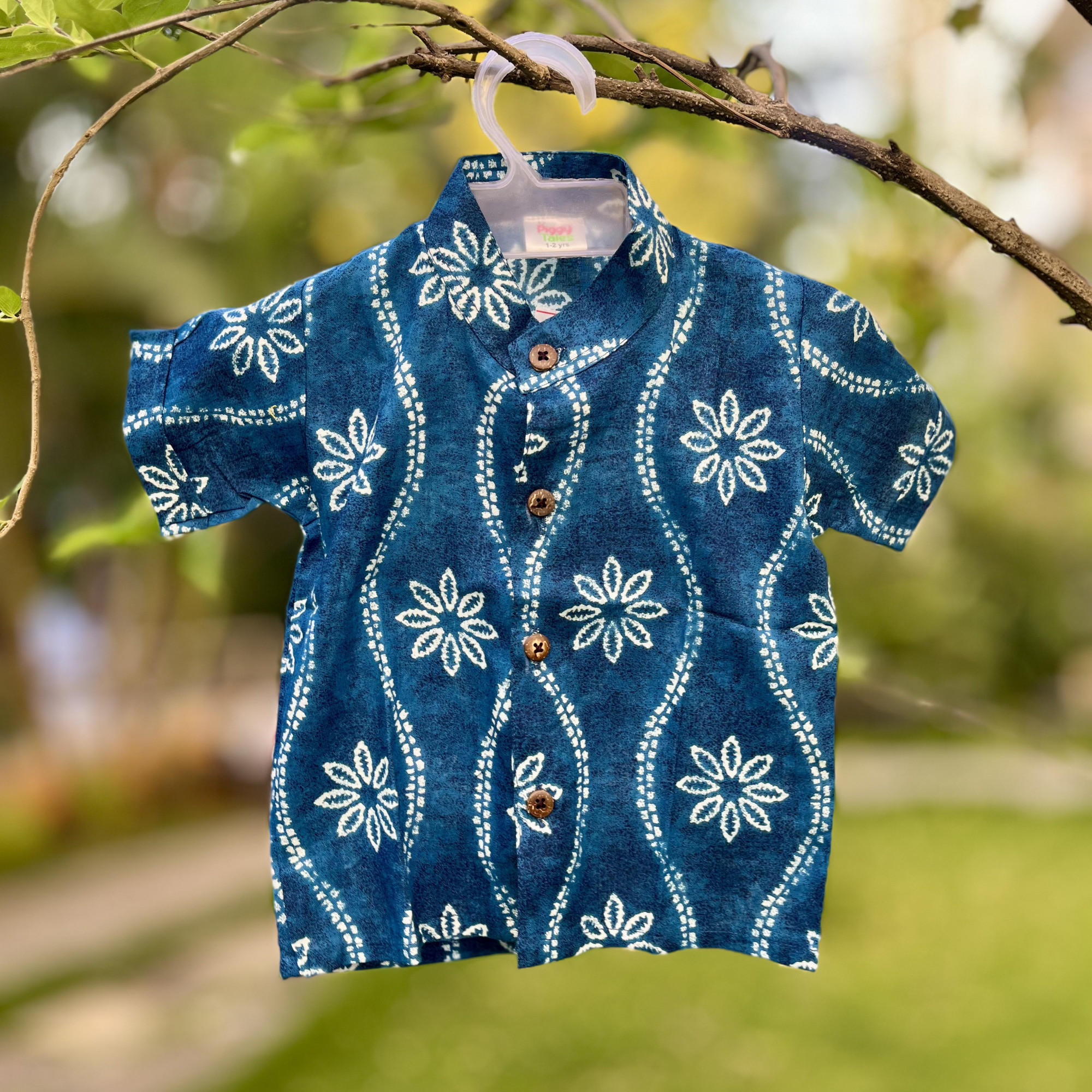 Shaded Blue Print Shirt