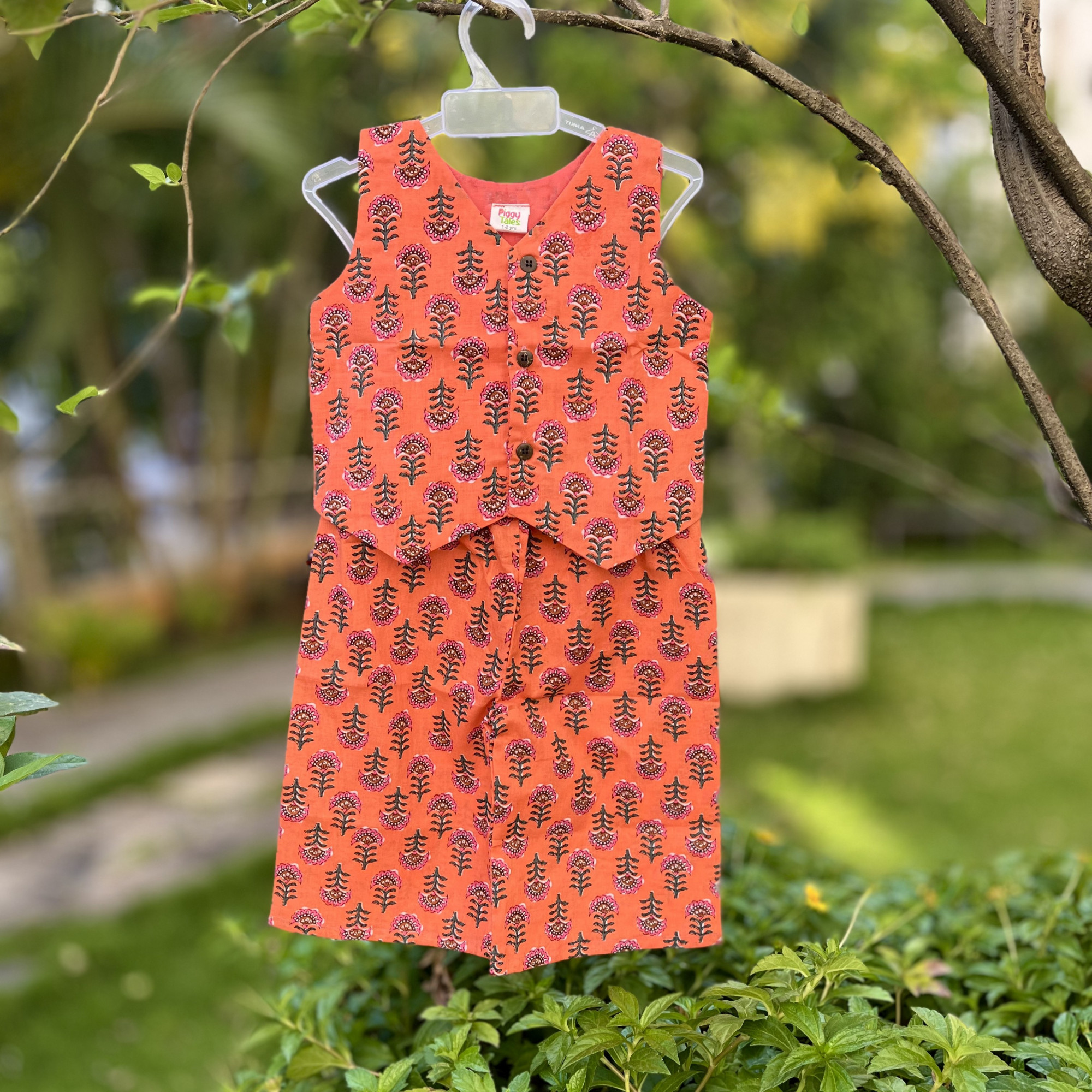 Sunset Garden Waistcoat and Pallazo Set
