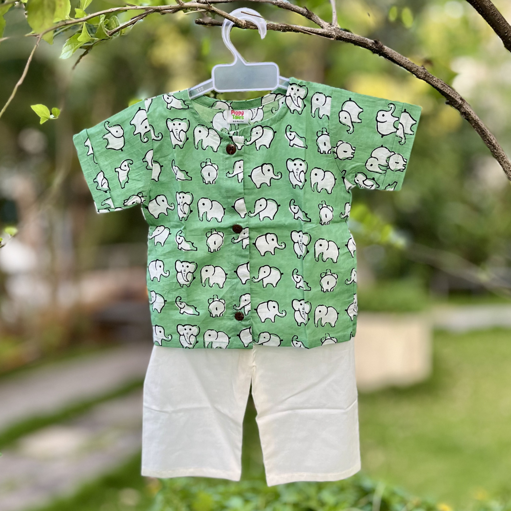 Green Ellie Short Kurta and Pajama Sets