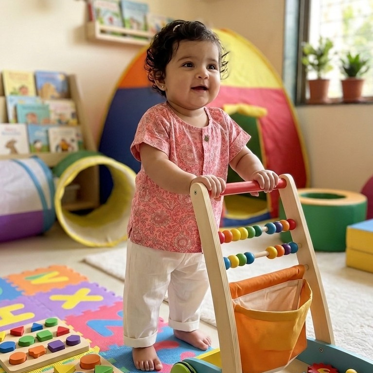 Pink Floral Short Kurta and Pajama Sets
