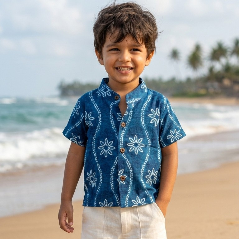 Shaded Blue Print Shirt
