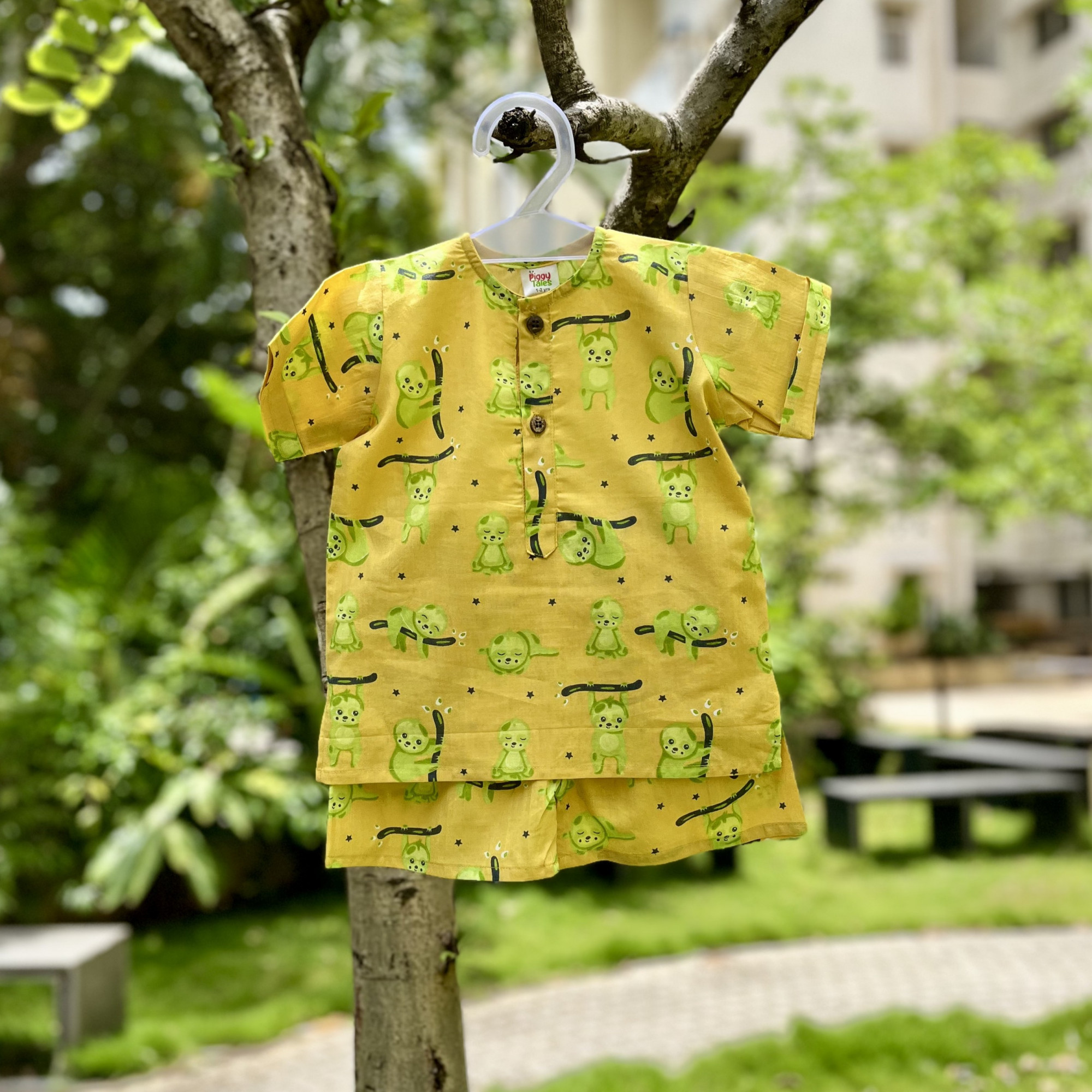 Playful Sloth Print Summer Set