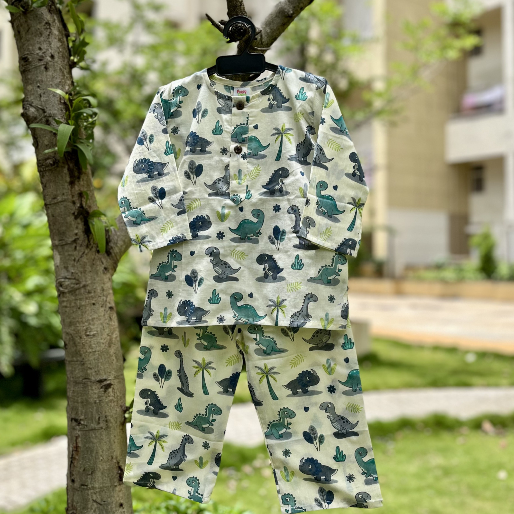 Playful Dino Print Night Dress