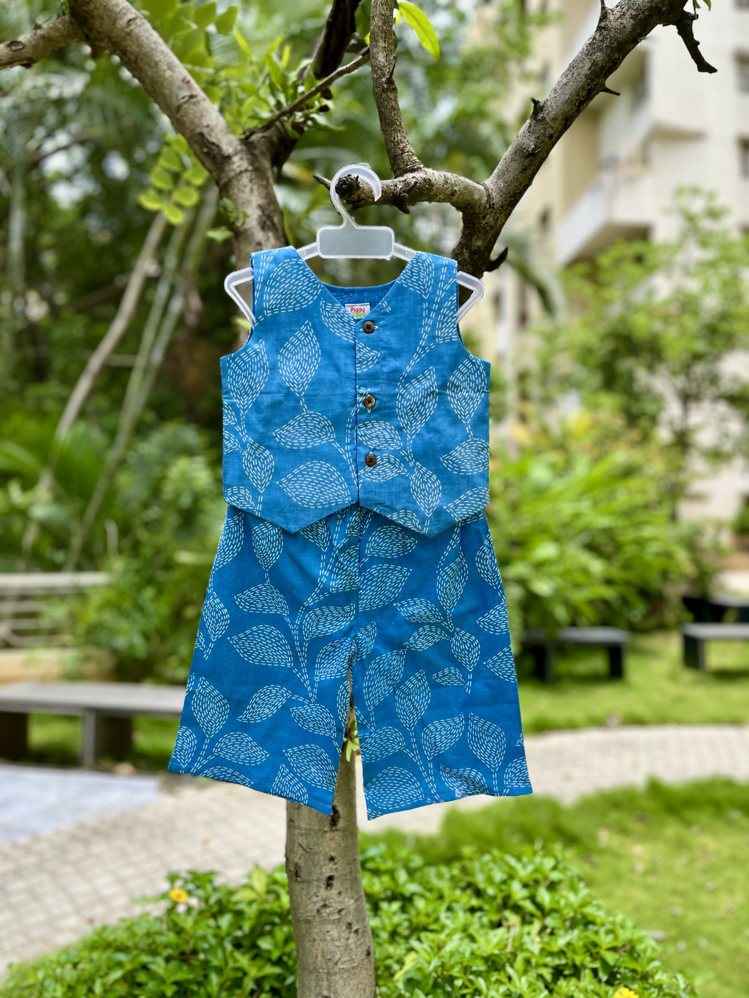 Ocean Blue Waistcoat and Pallazo Set