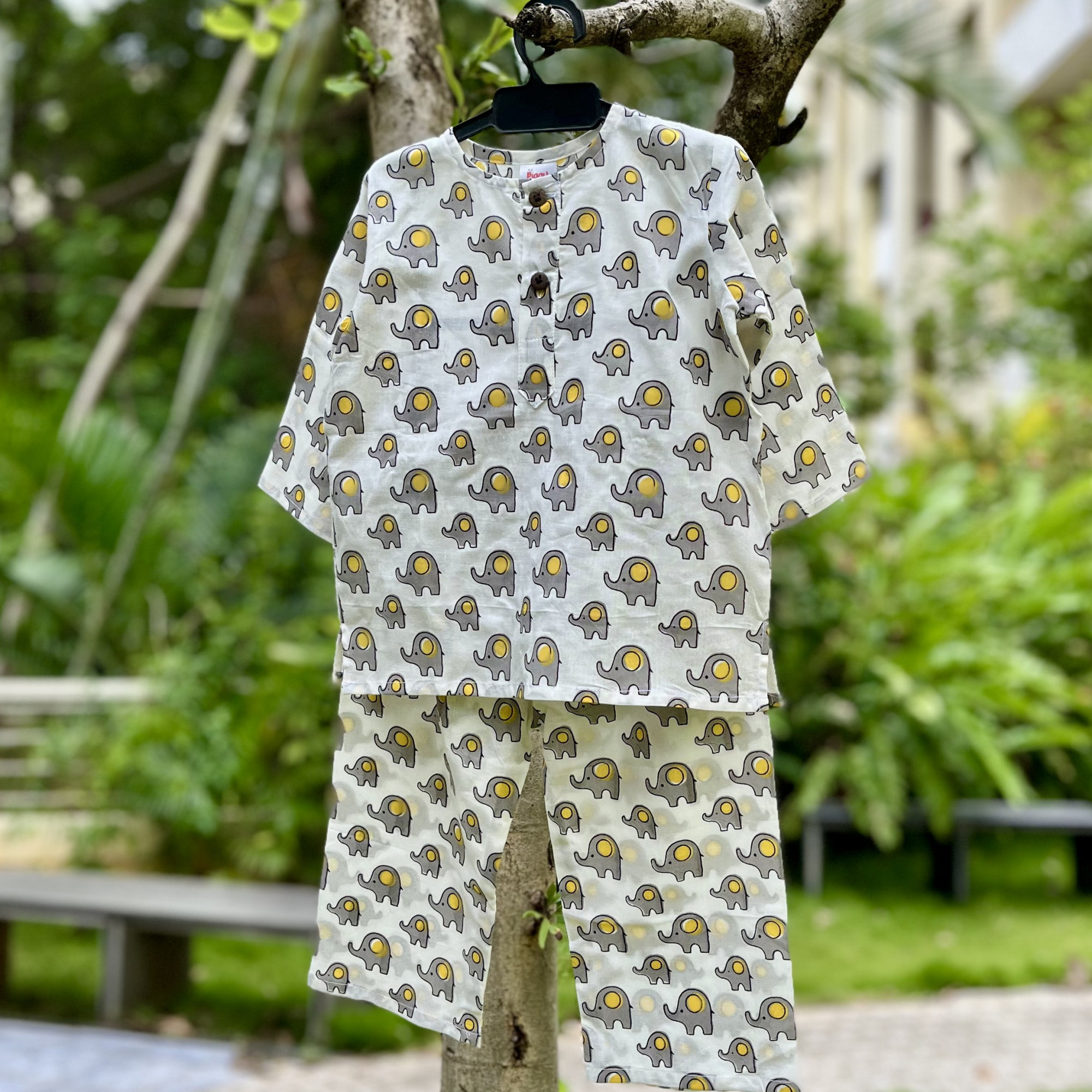 White and Grey Ellie Print Night Dress