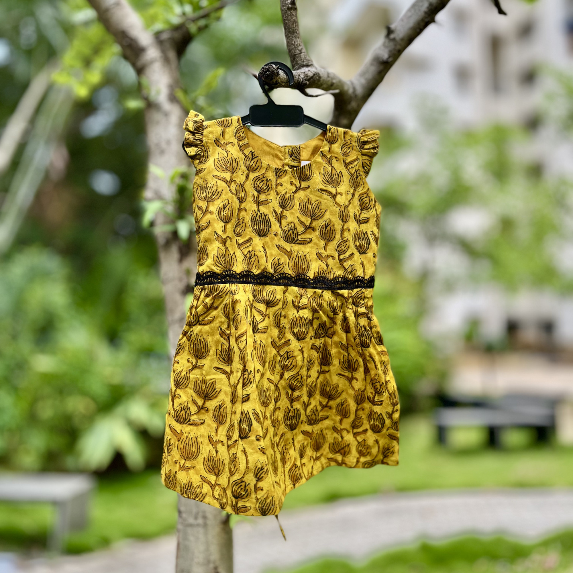 Mustard Bloom Cotton Dress
