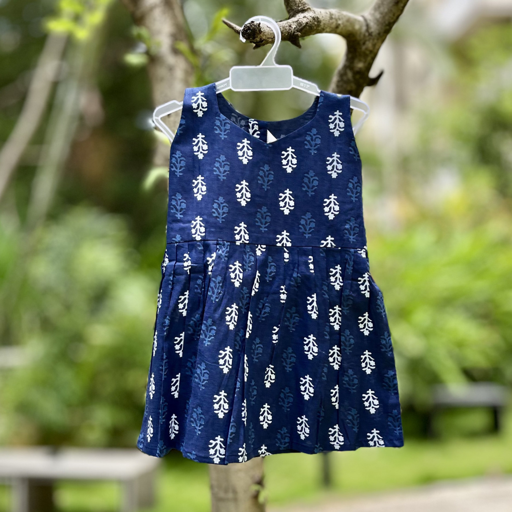 Indigo Floral Print Frock