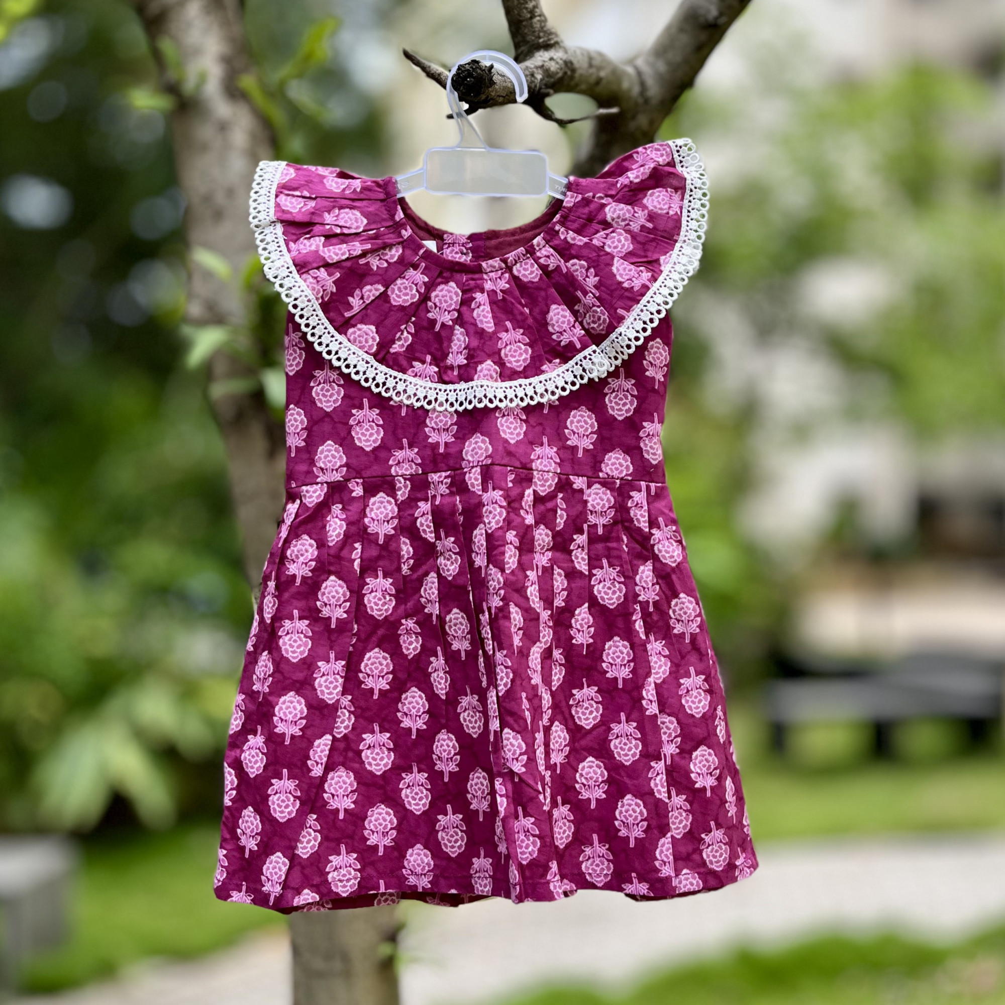 Purple Floral Print Frock