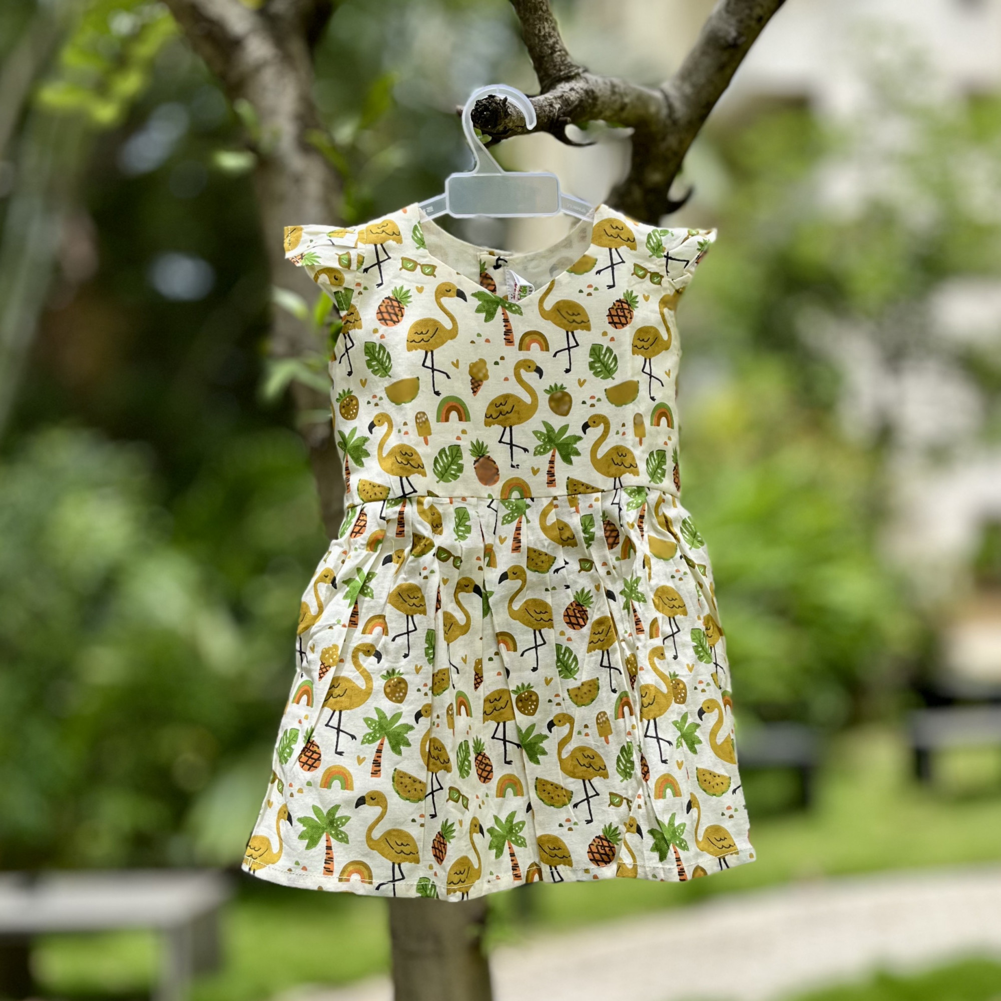 Off White Flamingo print frock