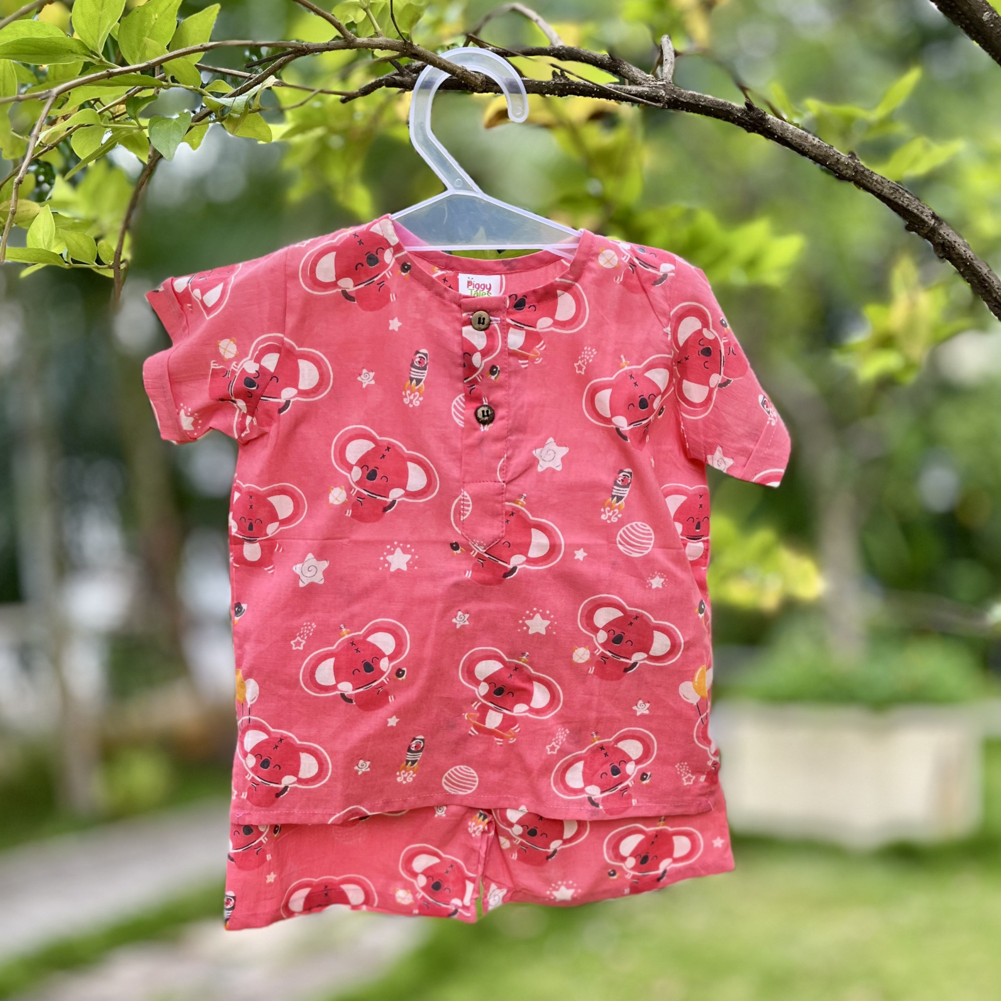 Pink Space Koala Print Summer Set