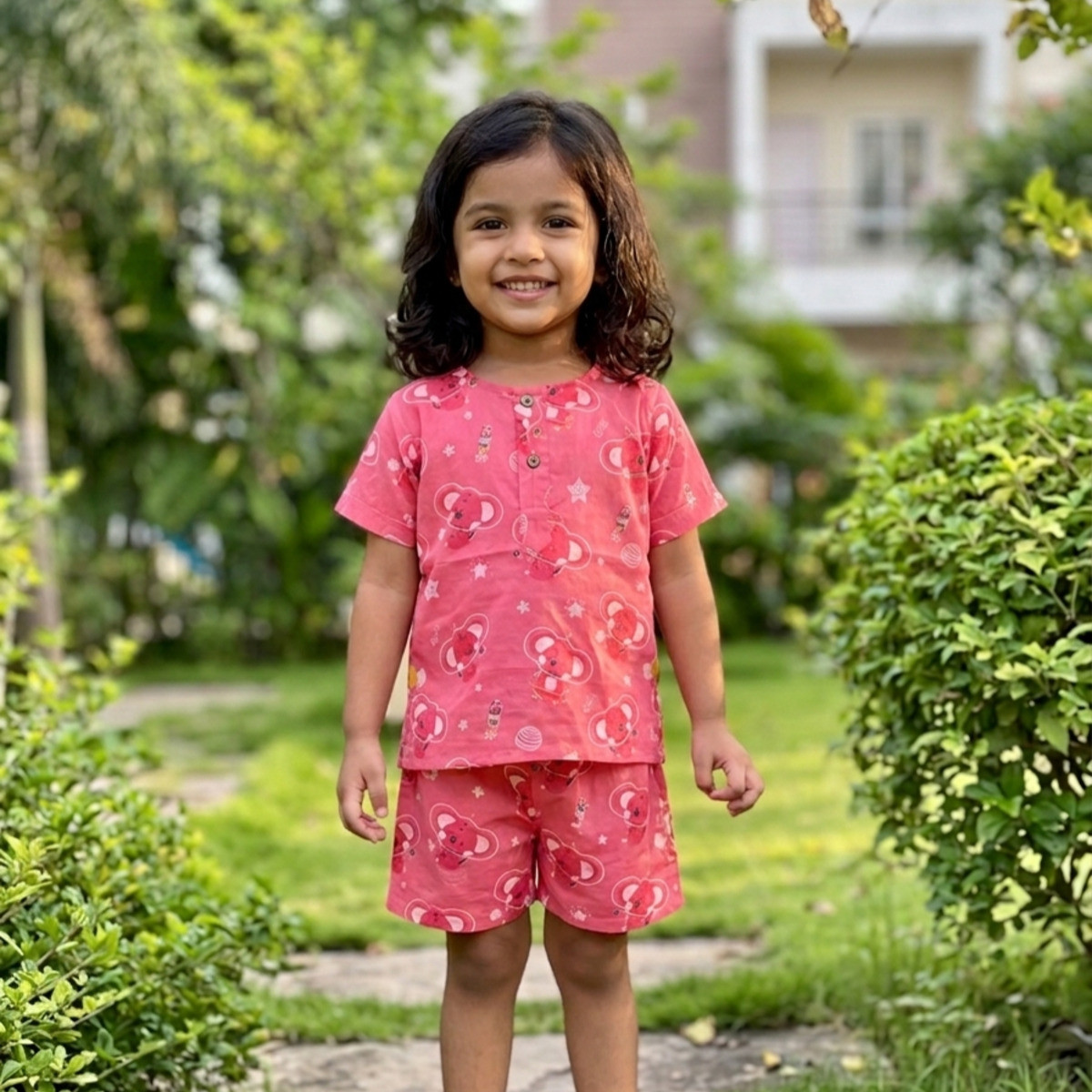 Pink Space Koala Print Summer Set