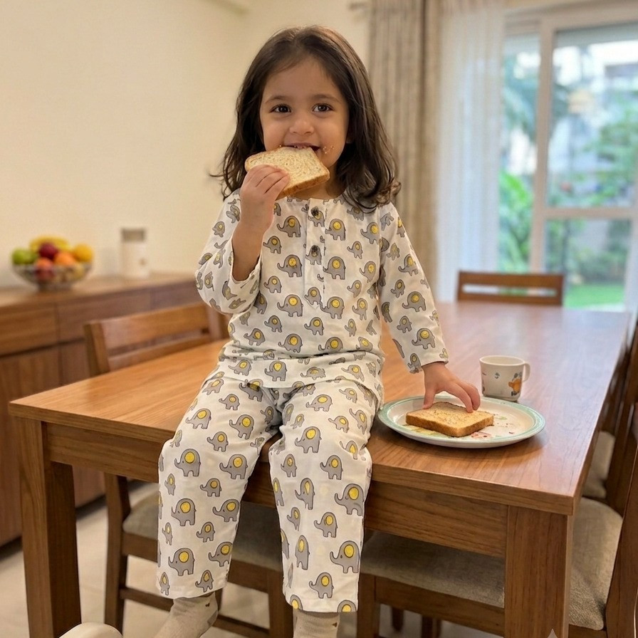 White and Grey Ellie Print Night Dress