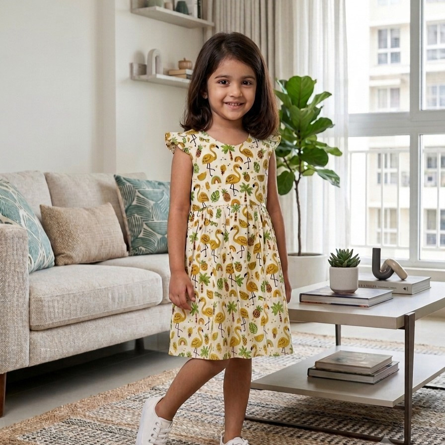 Off White Flamingo print frock