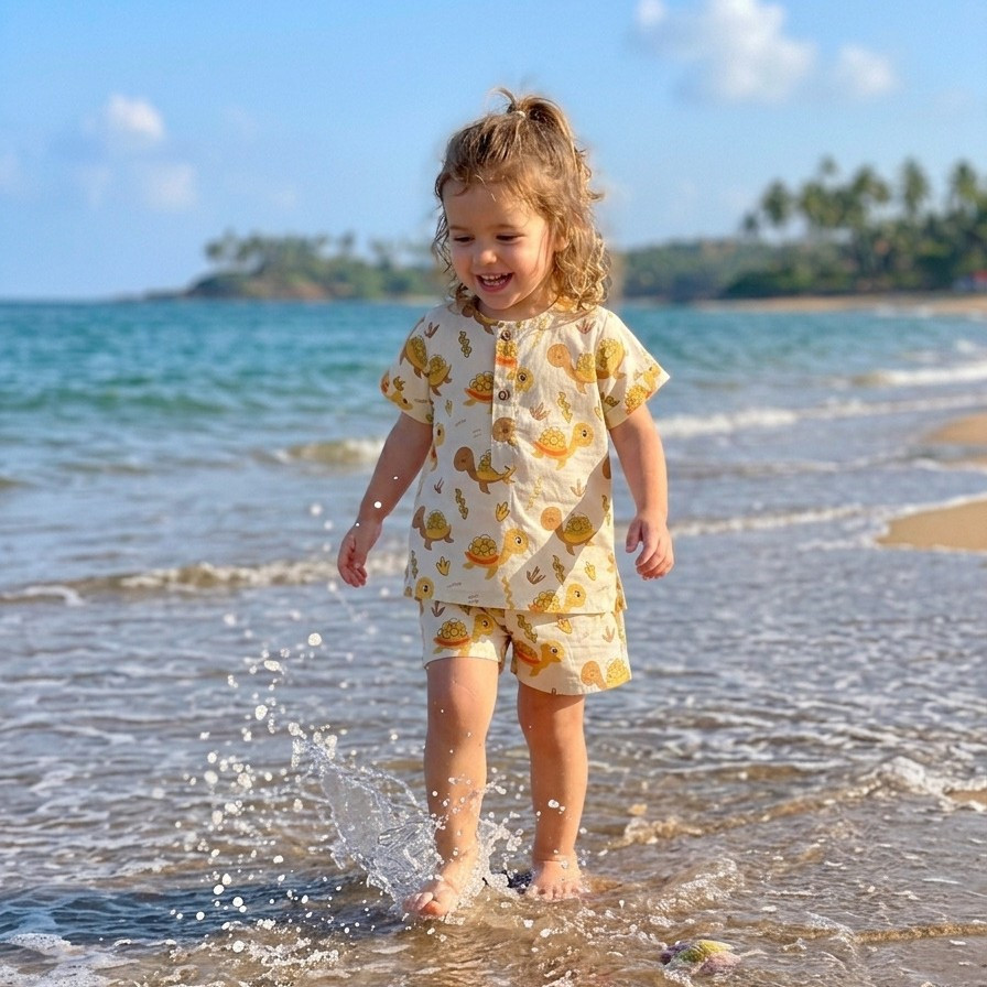 Sunny Turtle Print Summer Set
