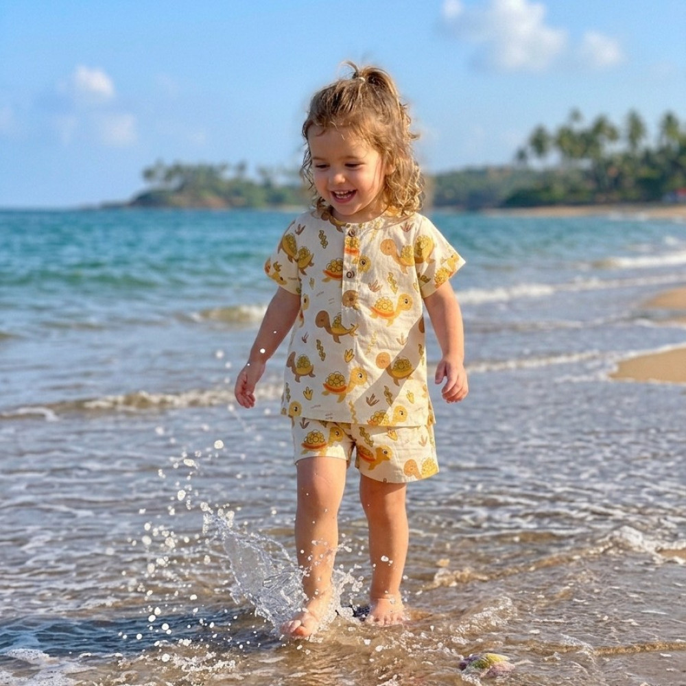 Image of Sunny Turtle Print Summer Set