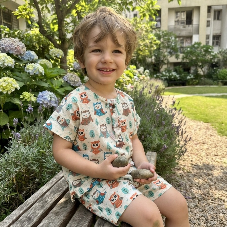 Woodland Owl Print Summer Set
