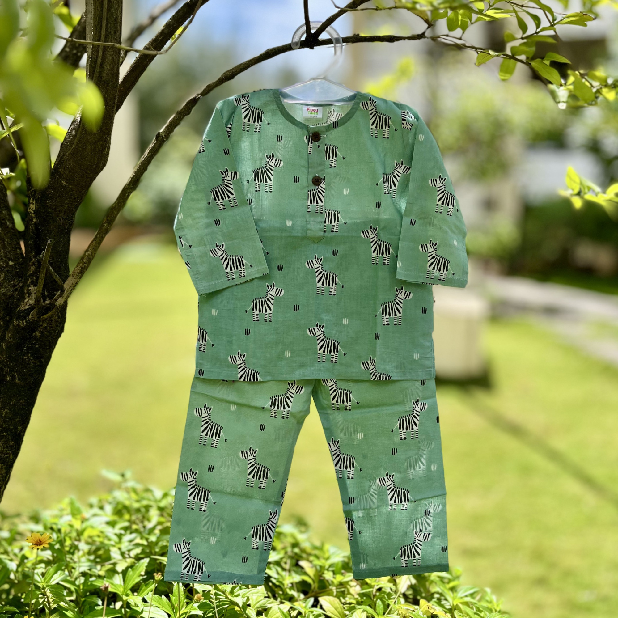 Sage Green Zebra Night Dress