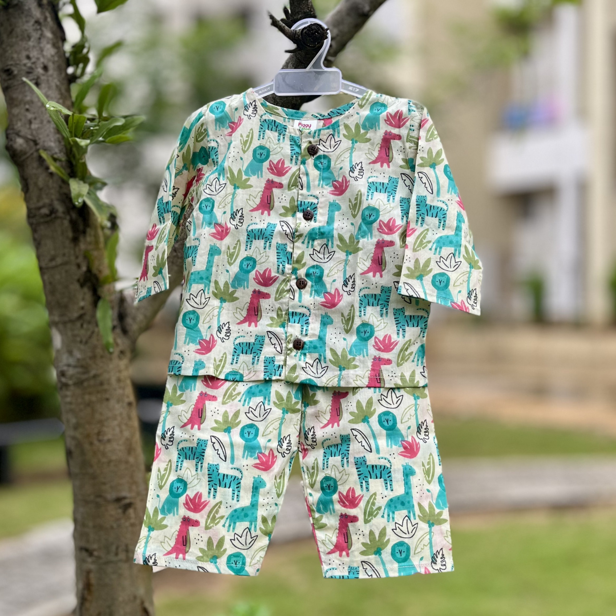 Colorful Jungle Print Night Dress