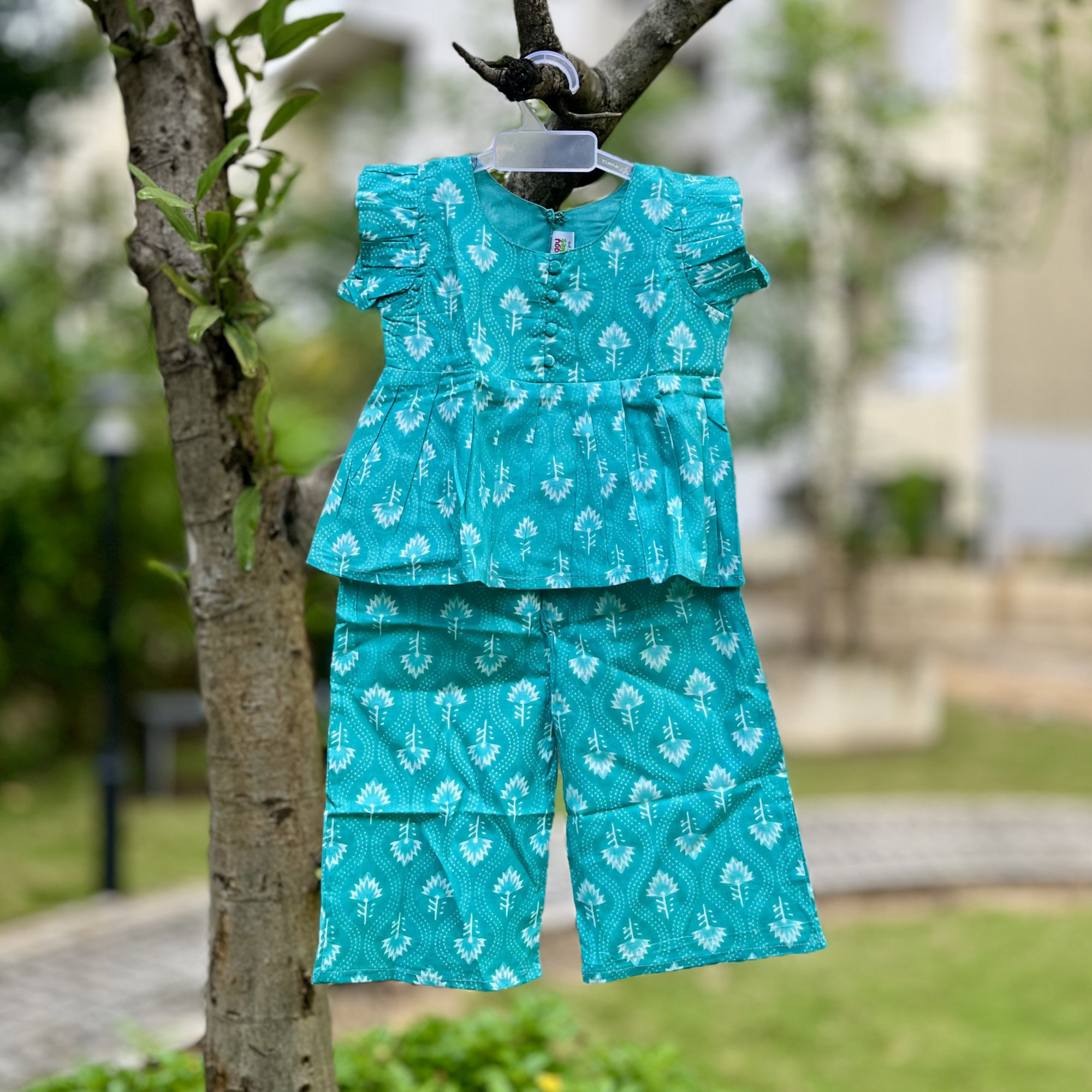 Sea Green Peplum Pallazo Set